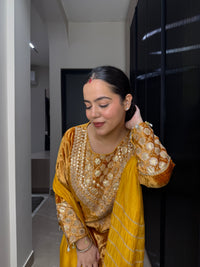 Velvet Suit with Dori, Sequin & Gotta Work | Festive Ethnic Wear