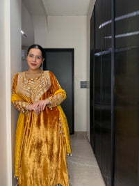 Velvet Suit with Dori, Sequin & Gotta Work | Festive Ethnic Wear