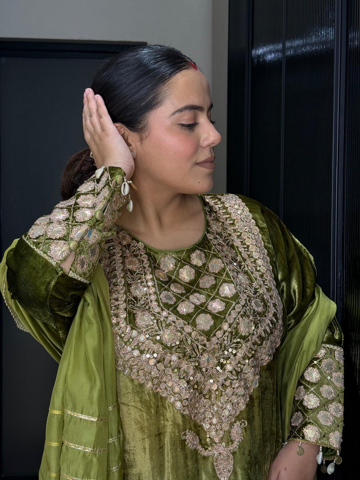 Velvet Suit with Dori, Sequin & Gotta Work | Elegant Festive Wear