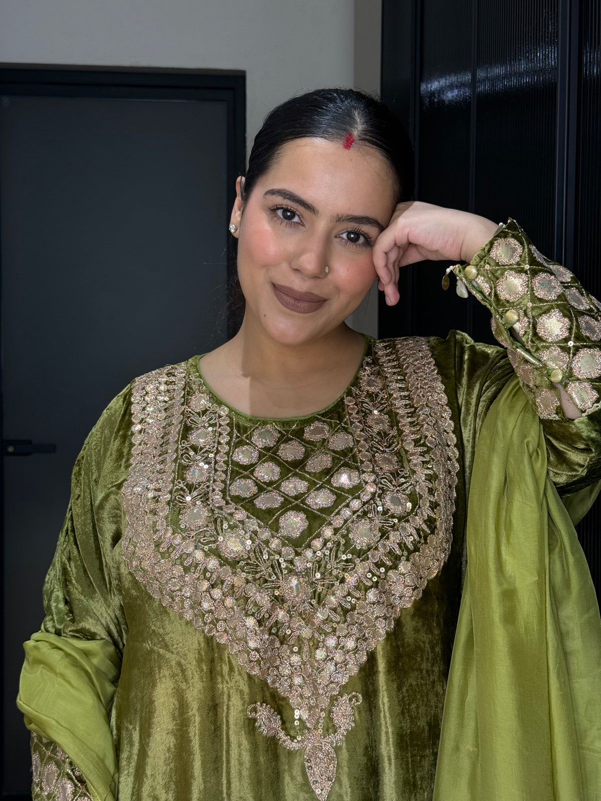 Velvet Suit with Dori, Sequin & Gotta Work | Elegant Festive Wear