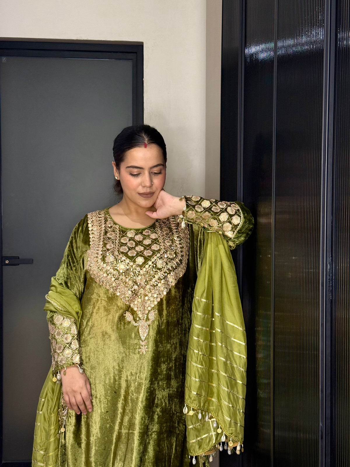 Velvet Suit with Dori, Sequin & Gotta Work | Elegant Festive Wear