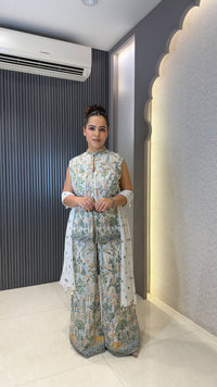 Women’s Designer Indo-Western Set with Thread Embroidery & Sequin Detailing