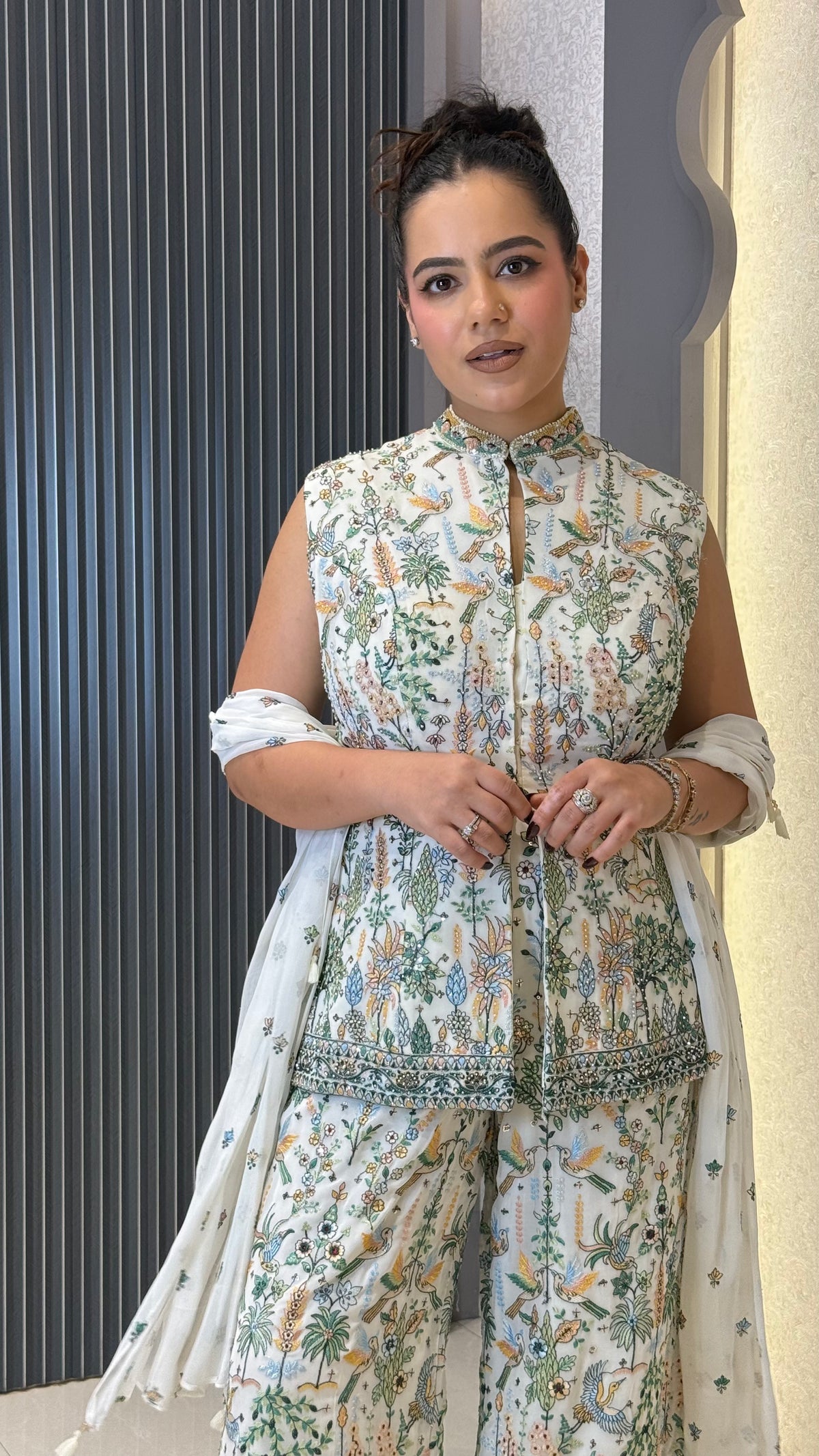Women’s Designer Indo-Western Set with Thread Embroidery & Sequin Detailing