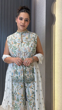 Women’s Designer Indo-Western Set with Thread Embroidery & Sequin Detailing