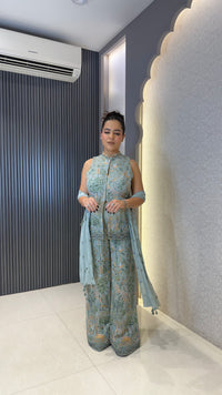 Women’s Designer Indo-Western Set with Thread Embroidery & Sequin Detailing