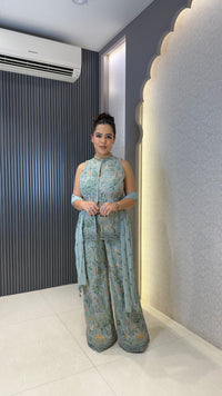 Women’s Designer Indo-Western Set with Thread Embroidery & Sequin Detailing