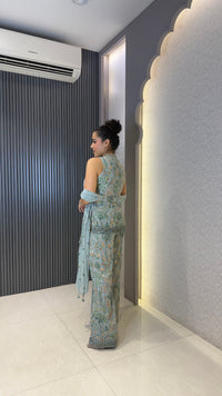 Women’s Designer Indo-Western Set with Thread Embroidery & Sequin Detailing