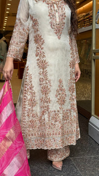 Women's Shimmer Tissue Suit Set with Beads & Stone Work | Premium Festive Ethnic Wear