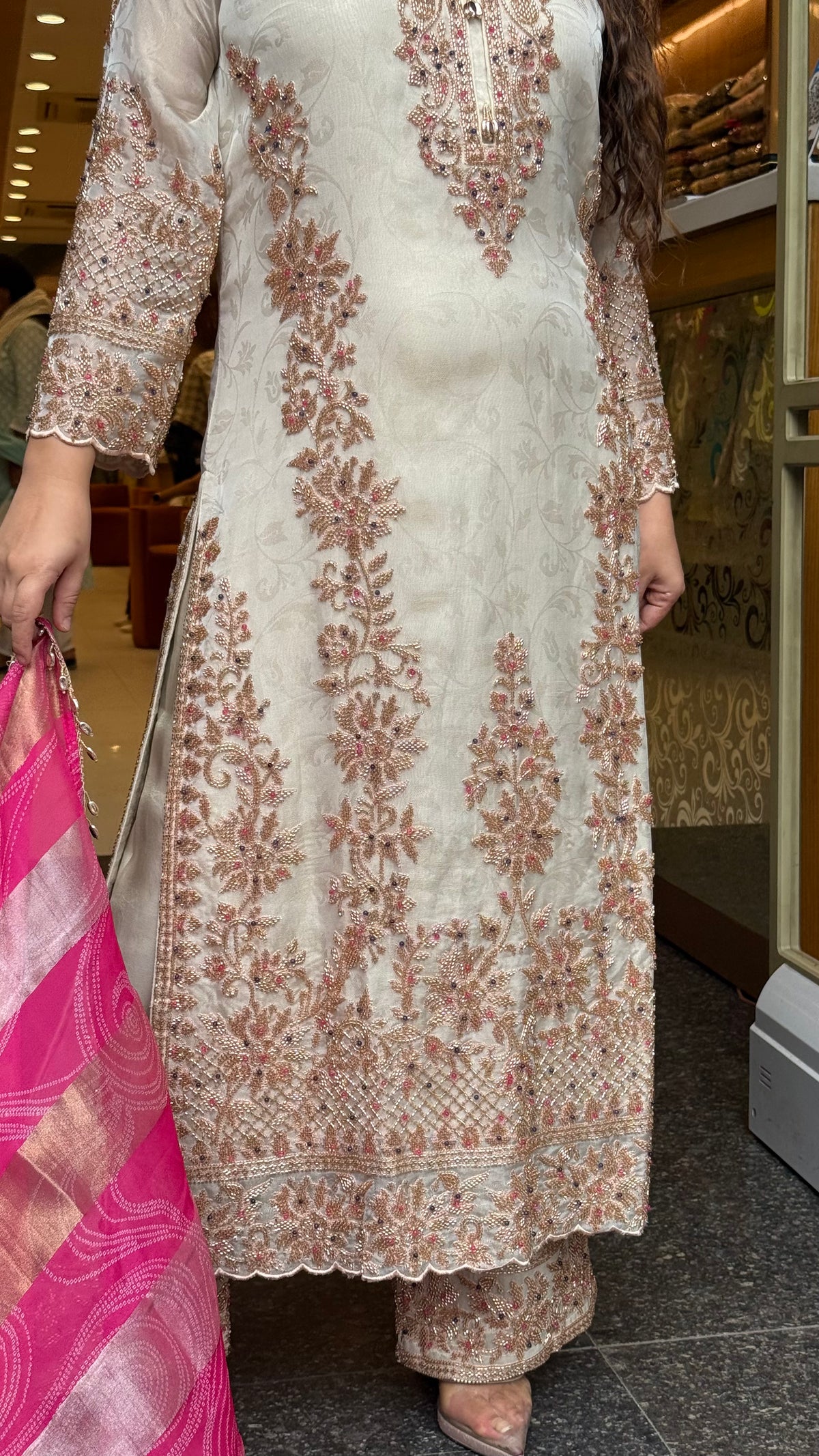 Women's Shimmer Tissue Suit Set with Beads & Stone Work | Premium Festive Ethnic Wear