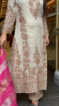 Women's Shimmer Tissue Suit Set with Beads & Stone Work | Premium Festive Ethnic Wear