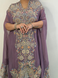 Indo-Western 3-Piece Set with Mirror & Neem Zari Work