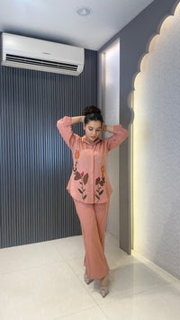 Women’s Cotton Co-ord Set with Appliqué Work