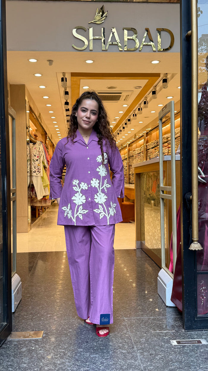 Women's Cotton Appliqué Work Co-Ord Set | Casual & Stylish Co-Ord Set