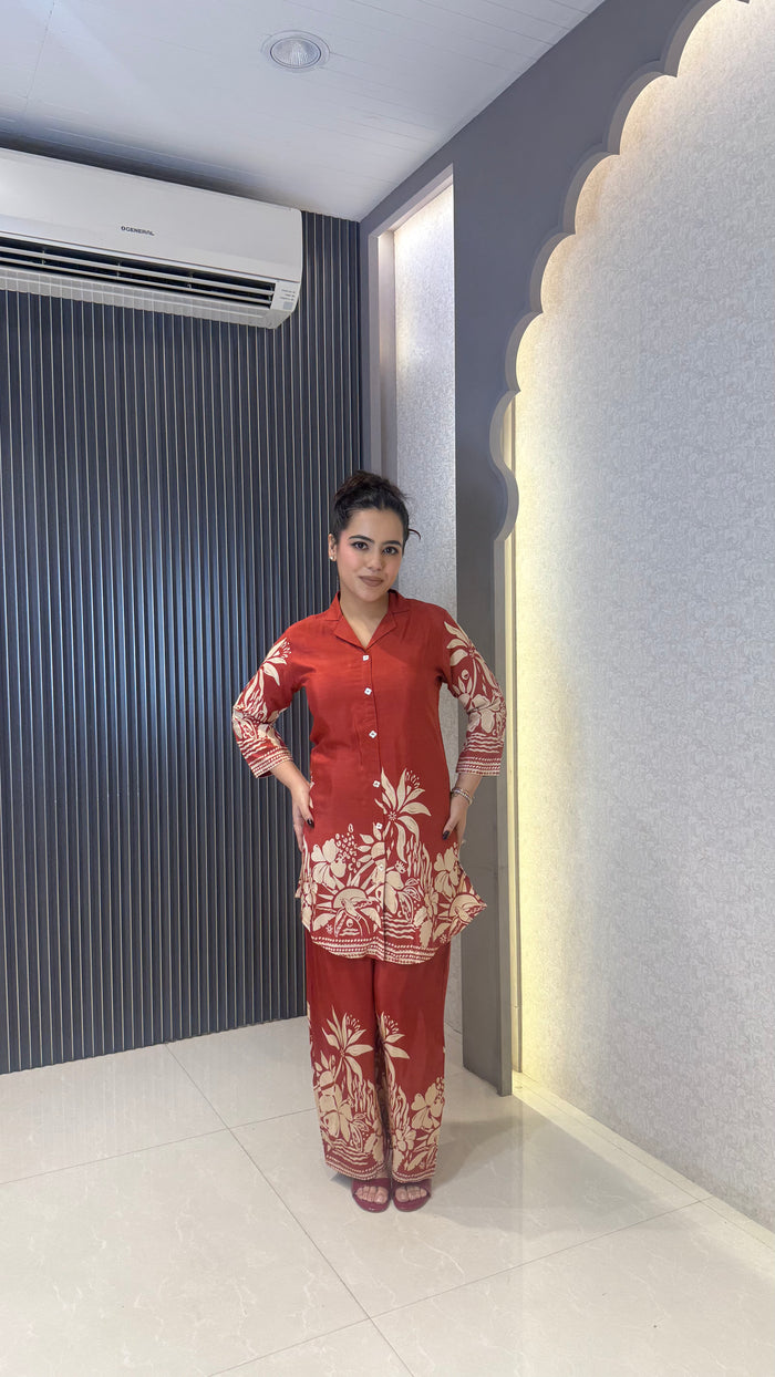 Women’s Designer Printed Muslin Co-Ord Set