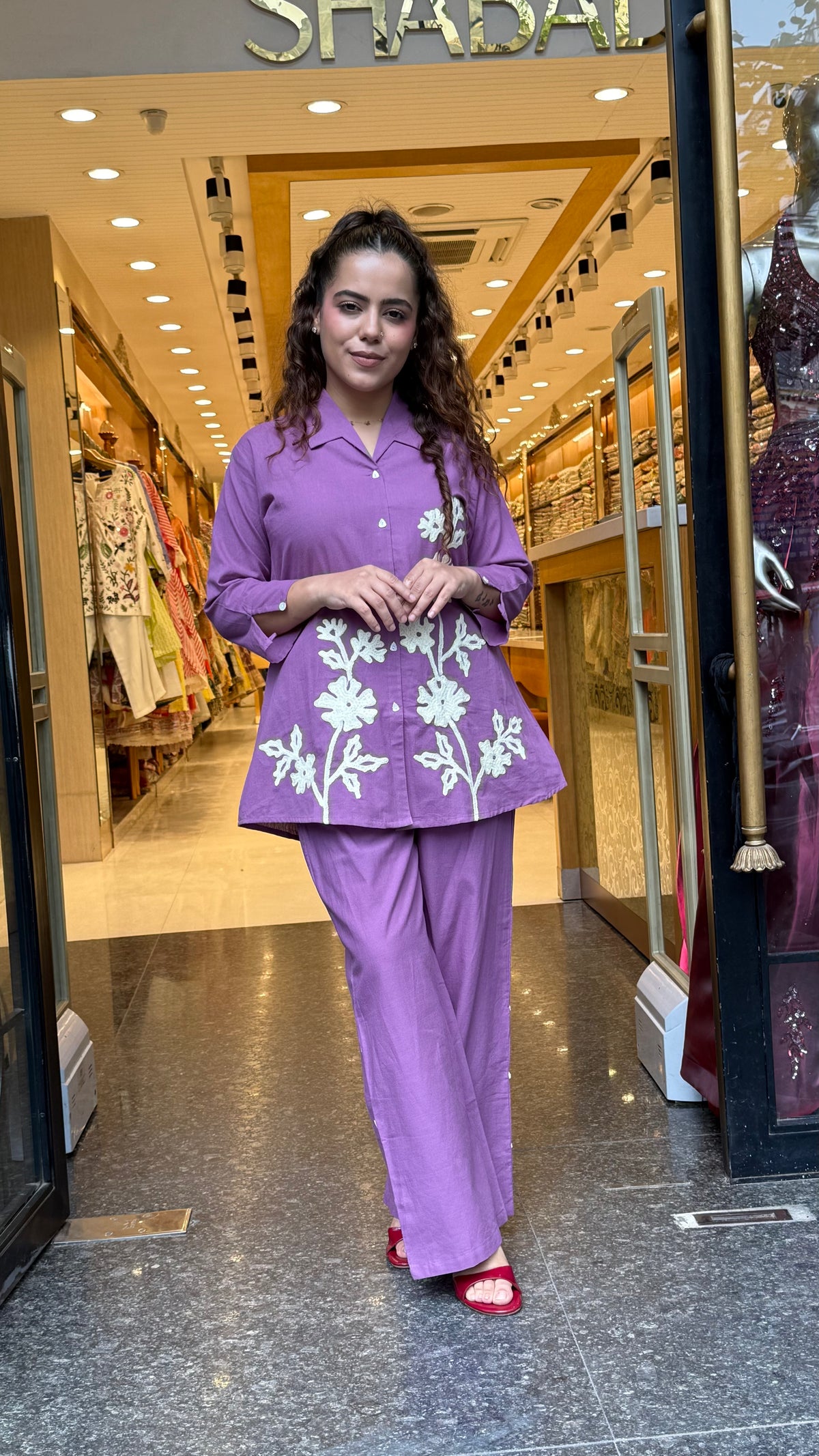 Women's Cotton Appliqué Work Co-Ord Set | Casual & Stylish Co-Ord Set