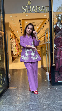 Women's Cotton Appliqué Work Co-Ord Set | Casual & Stylish Co-Ord Set