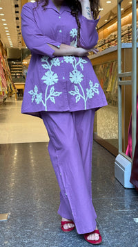 Women's Cotton Appliqué Work Co-Ord Set | Casual & Stylish Co-Ord Set