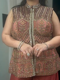 Indo-Western Set with Mirror, Dori & Sequin Work