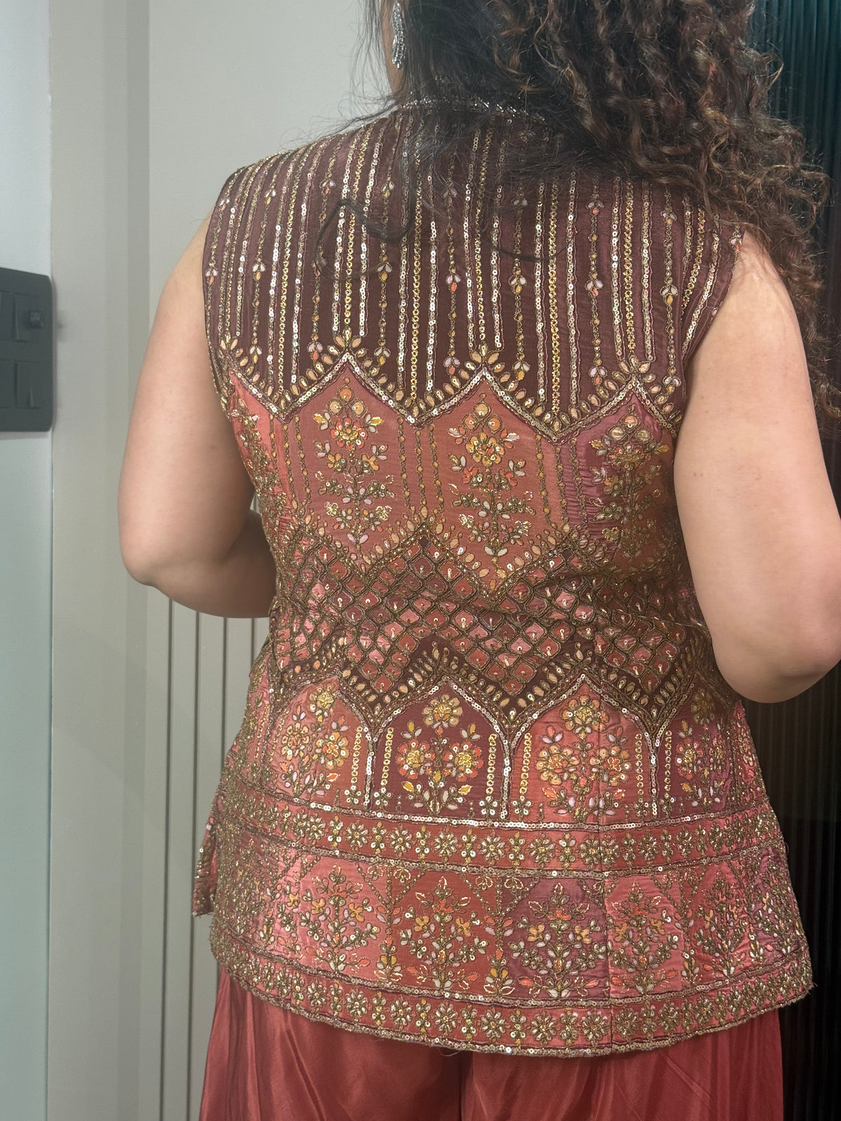 Indo-Western Set with Mirror, Dori & Sequin Work