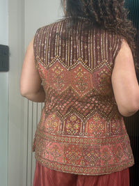 Indo-Western Set with Mirror, Dori & Sequin Work