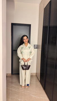 Linen Co-ord Set with Thread Embroidery