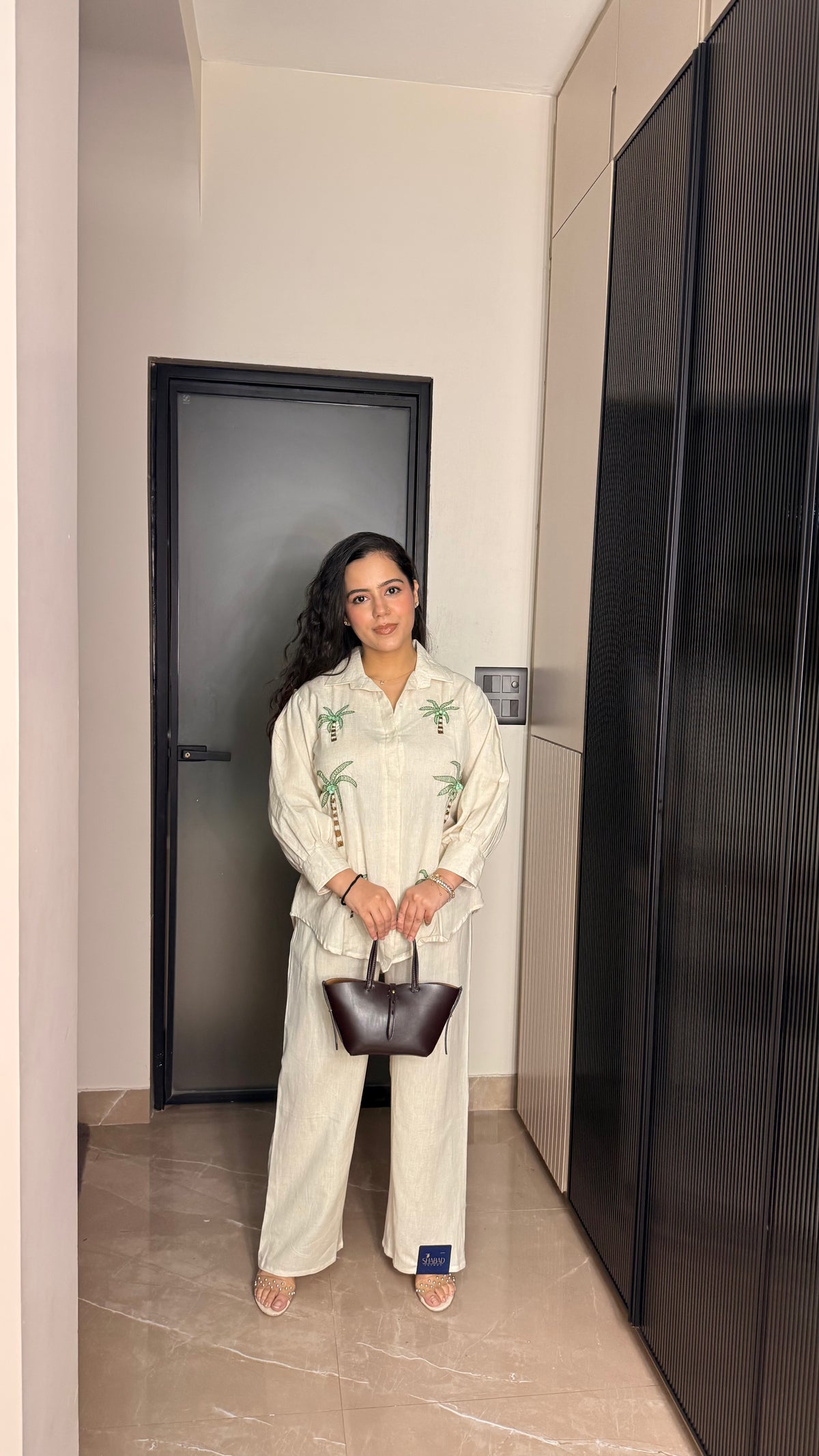 Linen Co-ord Set with Thread Embroidery