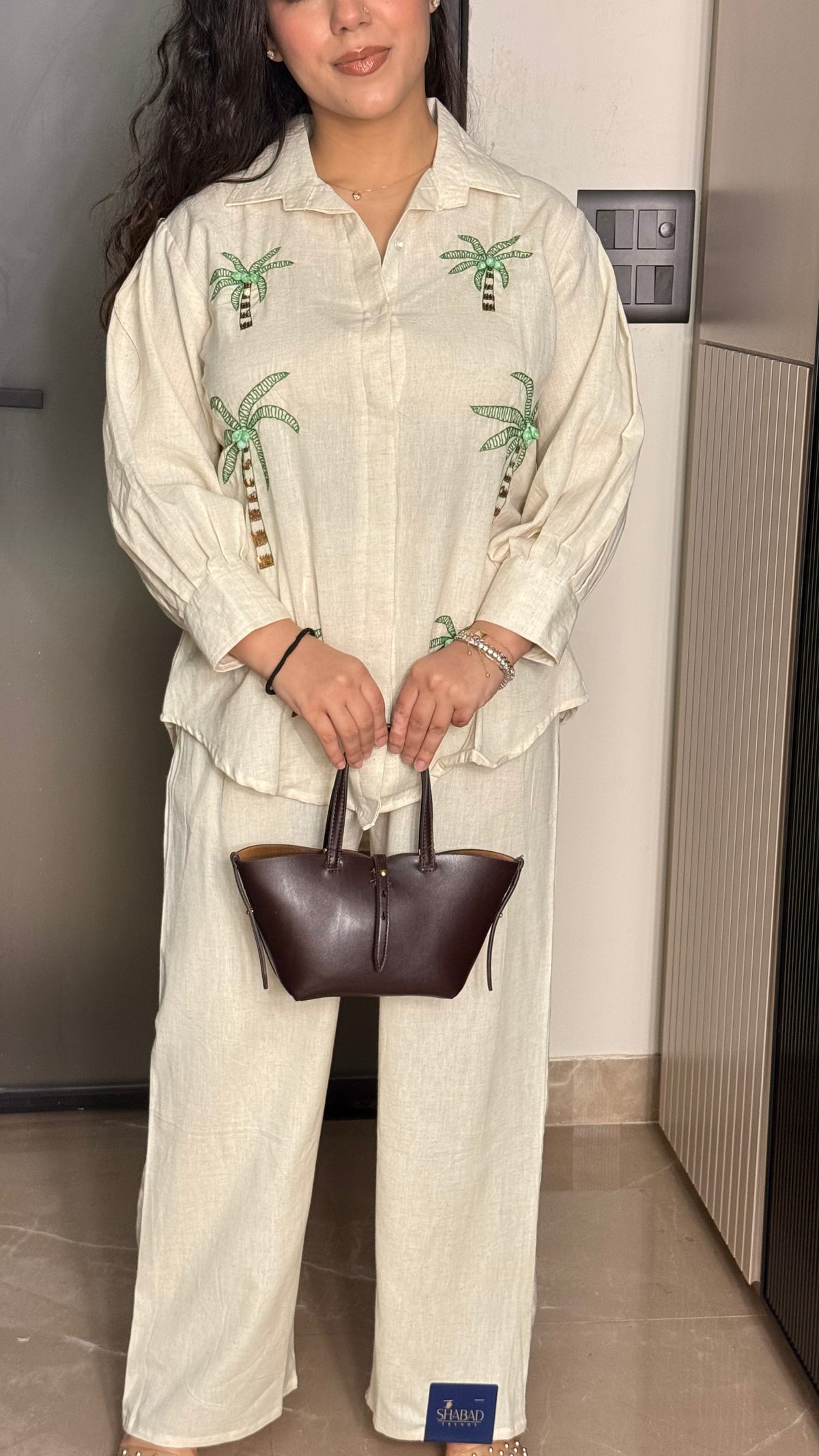 Linen Co-ord Set with Thread Embroidery