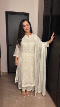 Mul Cotton Chikankari Suit Set
