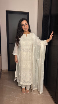 Mul Cotton Chikankari Suit Set