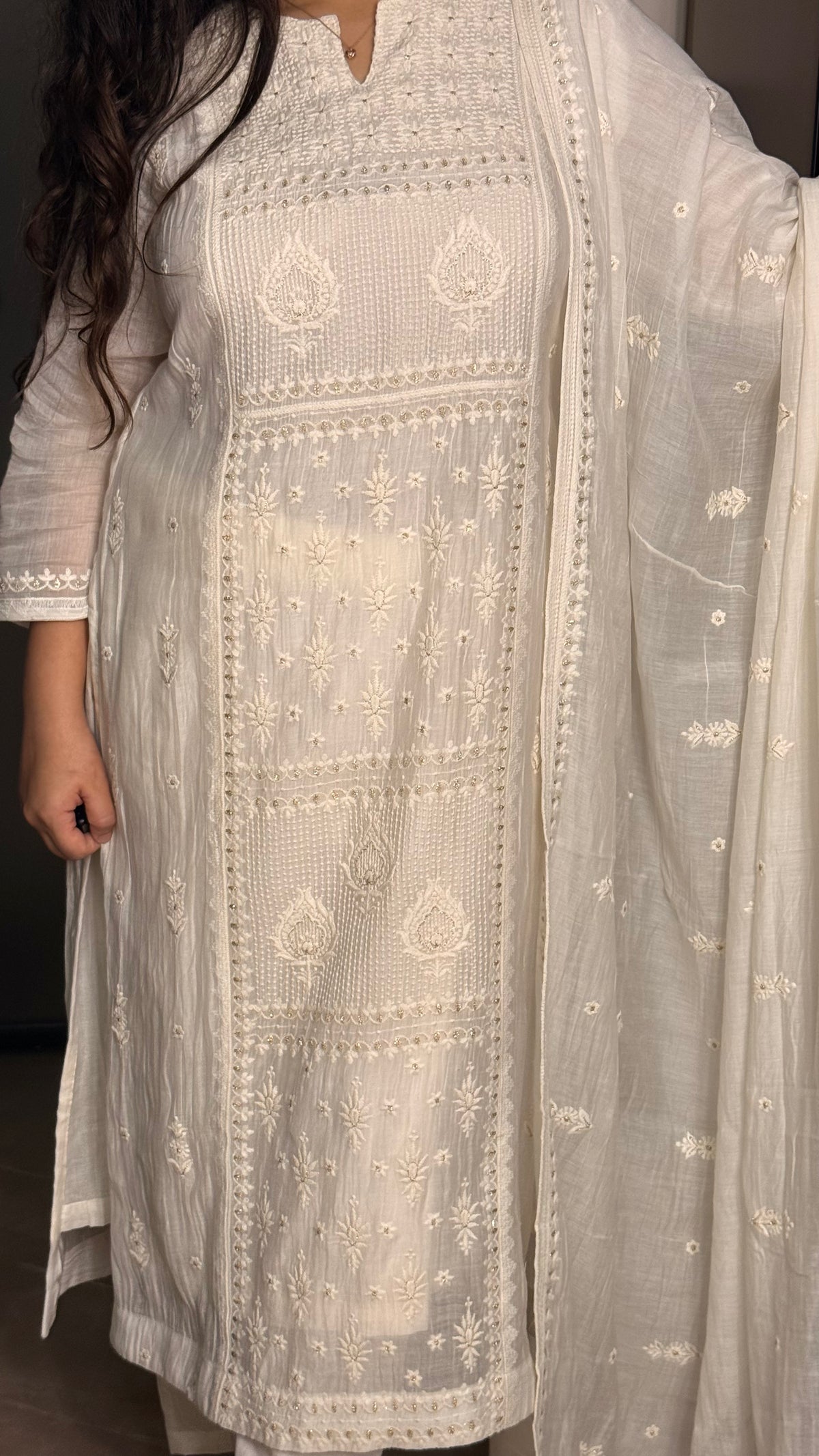 Mul Cotton Chikankari Suit Set