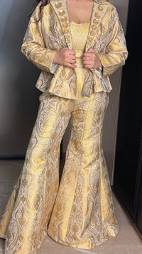 Brocade Indo-Western Set with Handworked Neckline