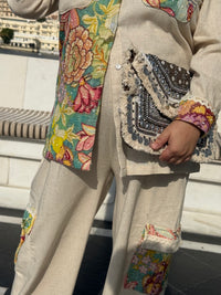 Linen Embroidered Co-Ord Set – Elegant Thread Work