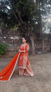 Elegant Georgette Suit Set with Dabka, Pearls & Zari Wor