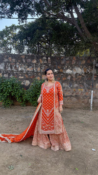 Elegant Georgette Suit Set with Dabka, Pearls & Zari Wor