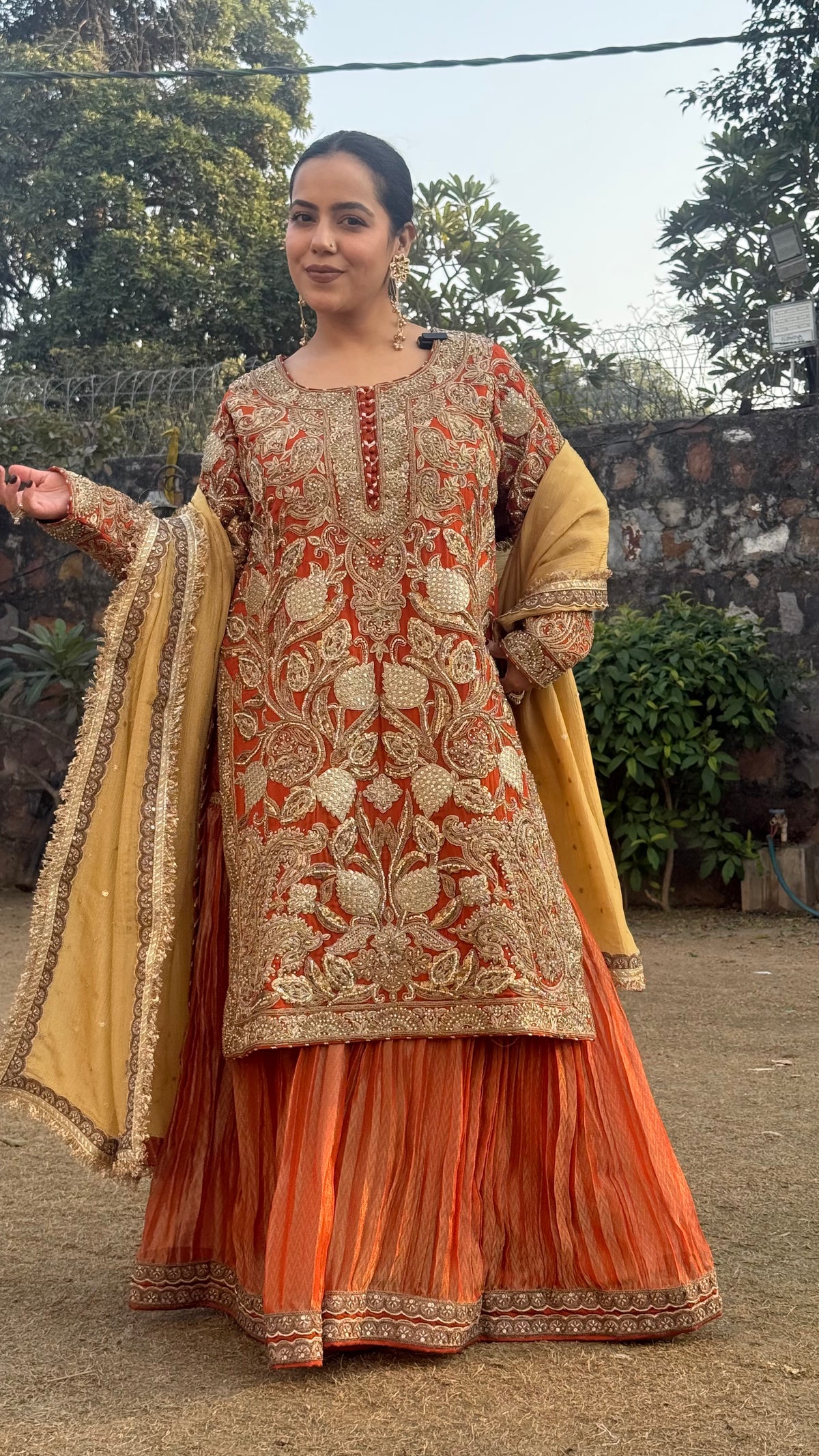 Shimmer Silk Suit with Zardosi, Pearl, Sequin & Dori Work | Festive Wear