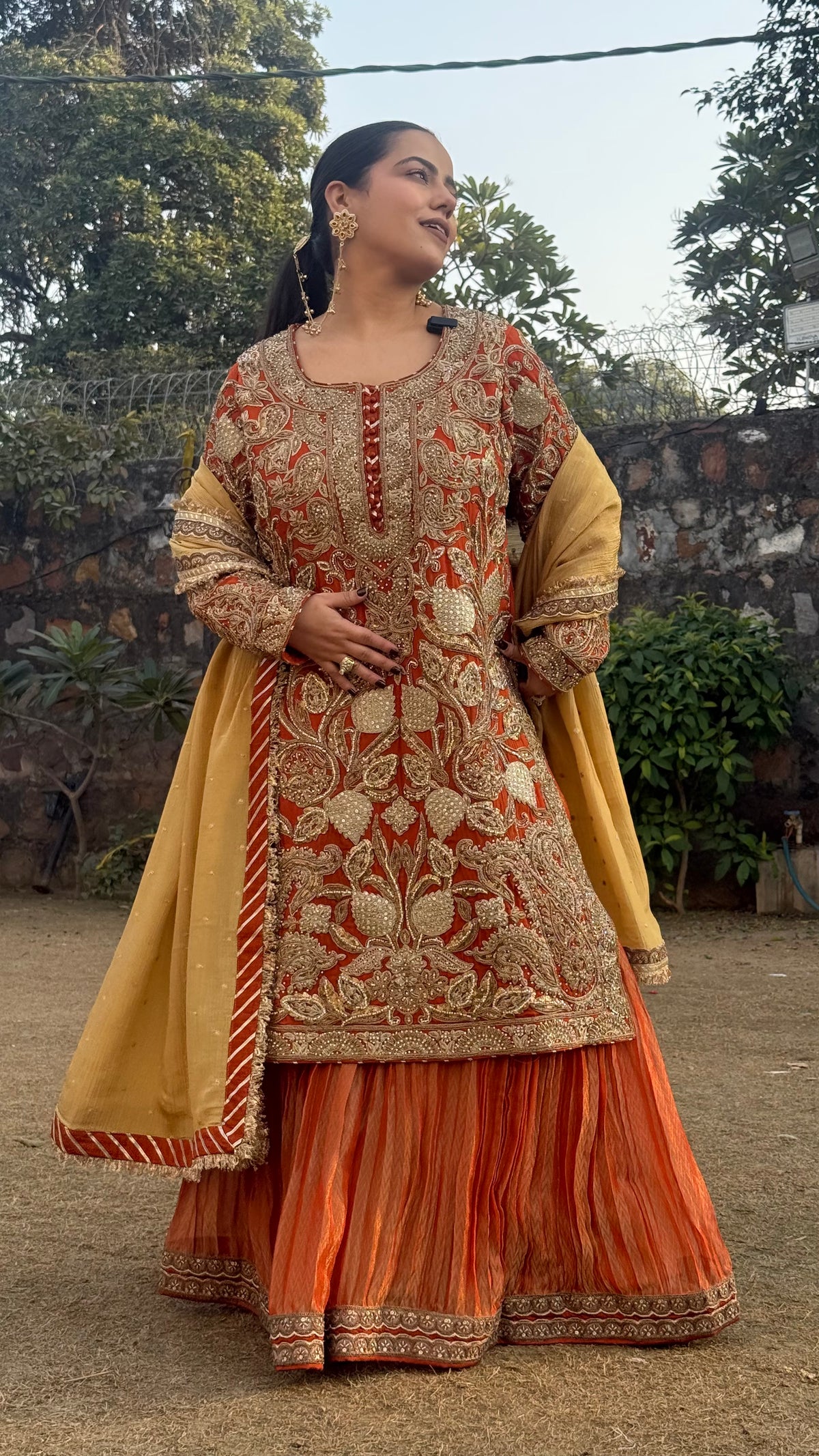 Shimmer Silk Suit with Zardosi, Pearl, Sequin & Dori Work | Festive Wear