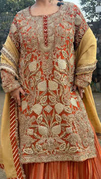 Shimmer Silk Suit with Zardosi, Pearl, Sequin & Dori Work | Festive Wear