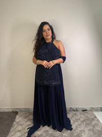Elegant Suit with Cutdana & Pearl Sequin Detailing | Sizes Upto 44