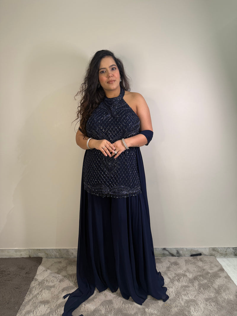 Elegant Suit with Cutdana & Pearl Sequin Detailing | Sizes Upto 44