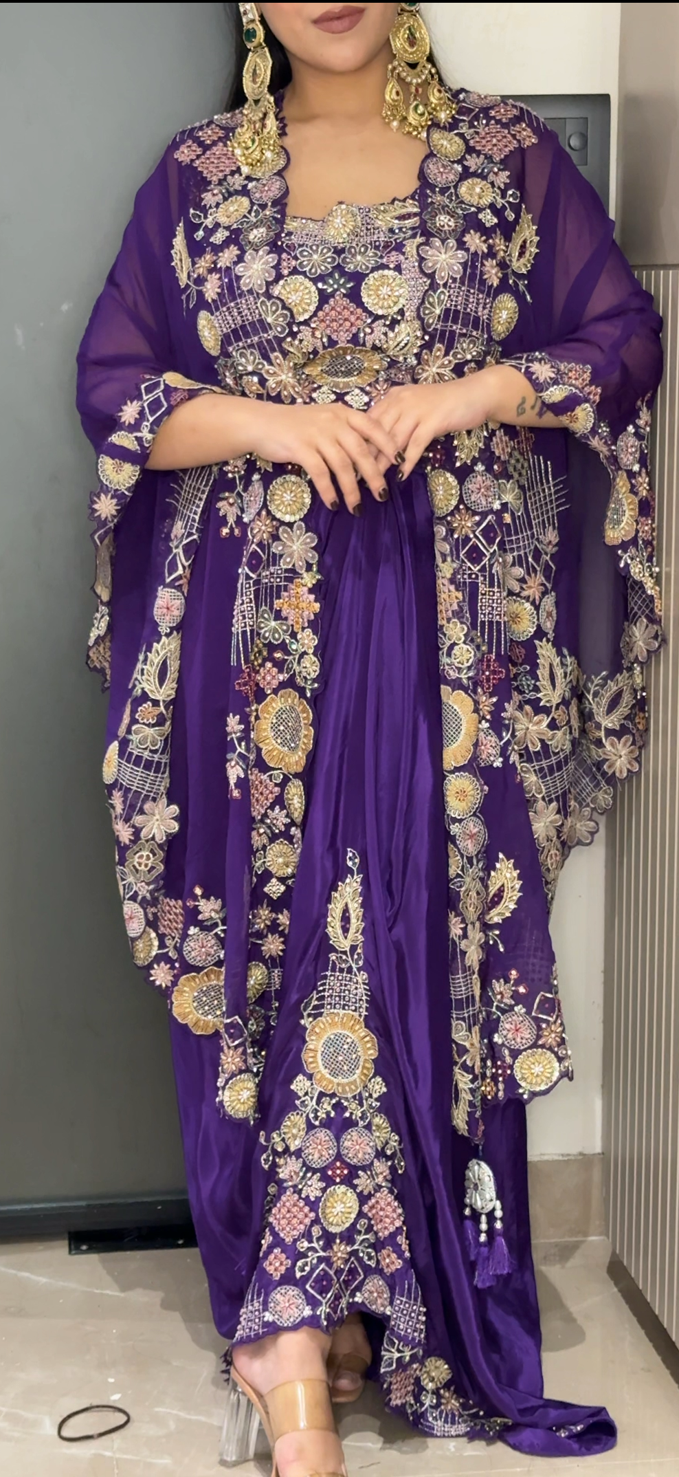 Thread Embroidered Indowestern Set – Elegant Fusion Wear