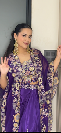 Thread Embroidered Indowestern Set – Elegant Fusion Wear