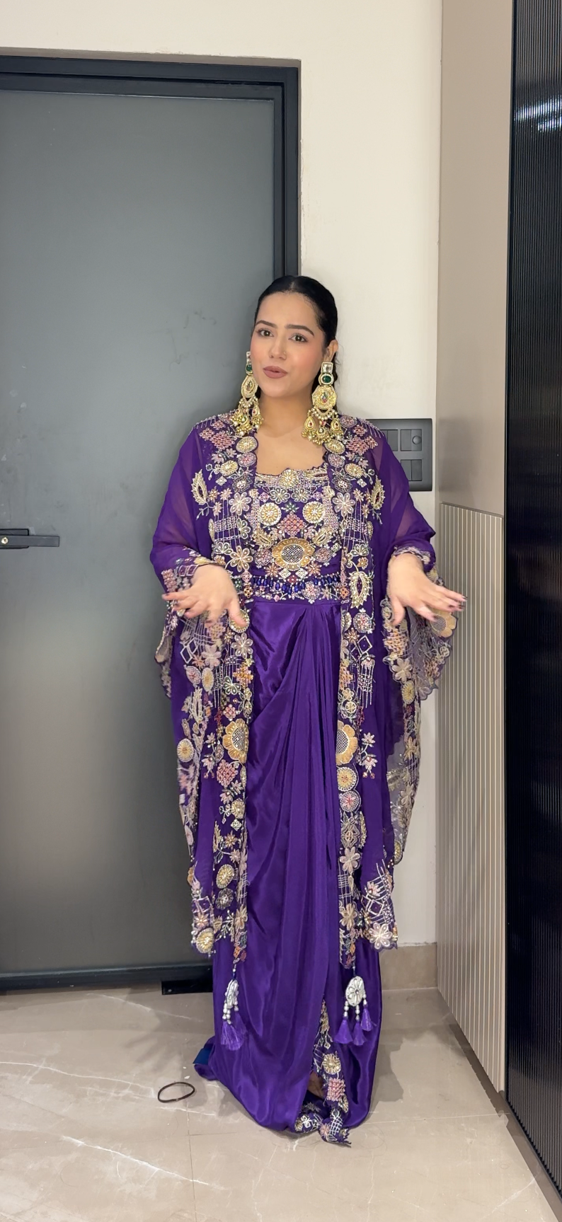 Thread Embroidered Indowestern Set – Elegant Fusion Wear