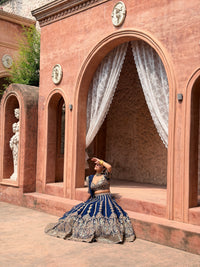 Georgette Lehenga with Dori & Sequin Work | Sizes Up to 46