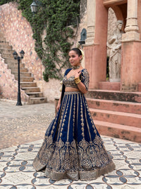 Georgette Lehenga with Dori & Sequin Work | Sizes Up to 46