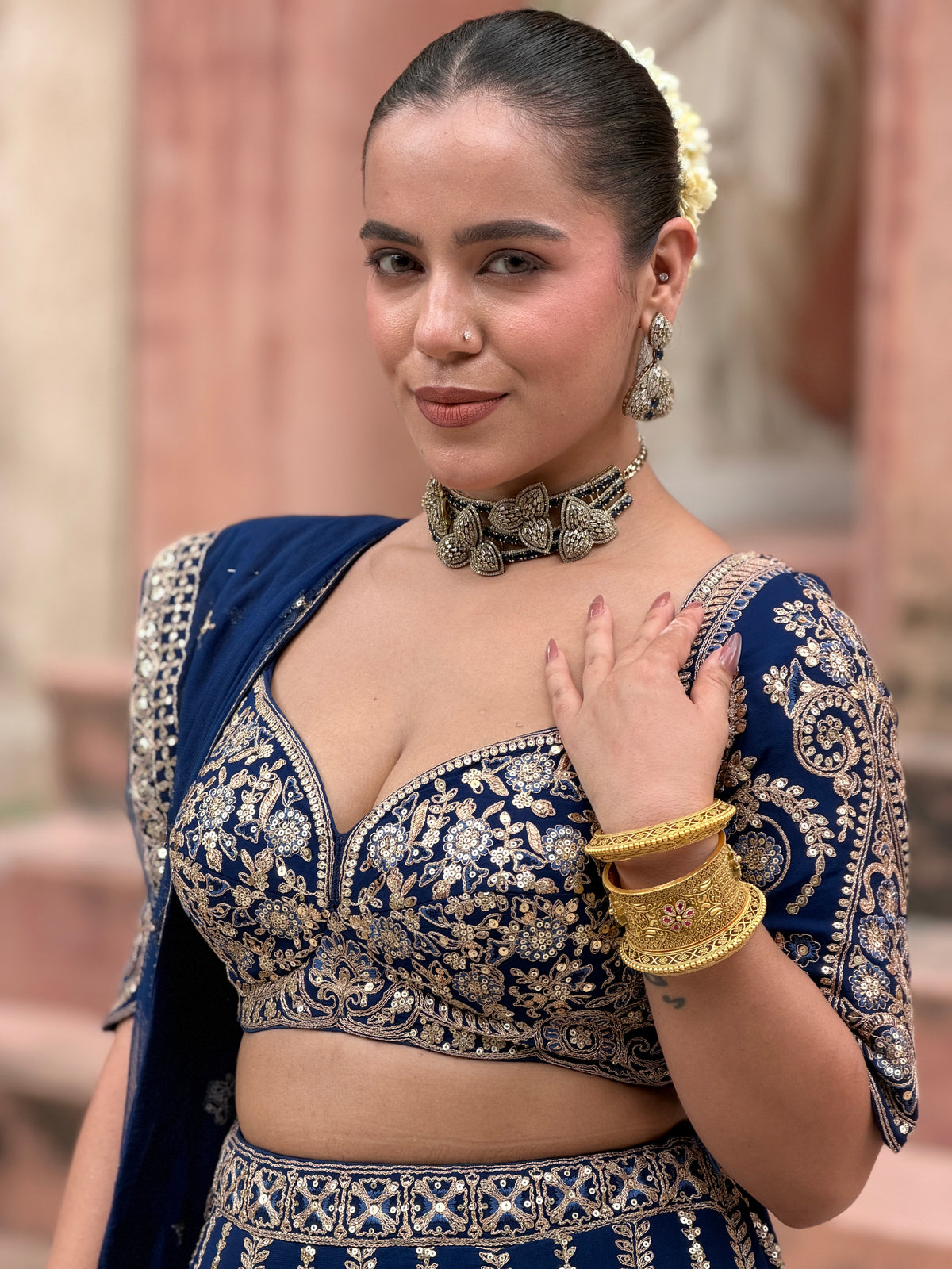 Georgette Lehenga with Dori & Sequin Work | Sizes Up to 46