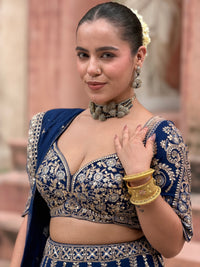 Georgette Lehenga with Dori & Sequin Work | Sizes Up to 46