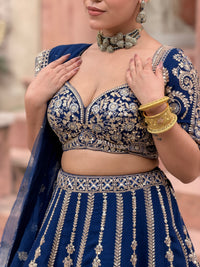 Georgette Lehenga with Dori & Sequin Work | Sizes Up to 46