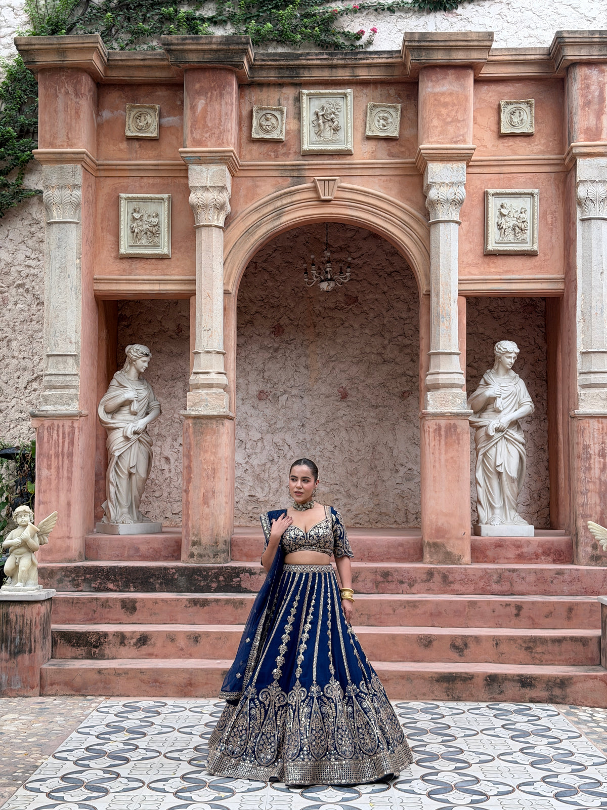 Georgette Lehenga with Dori & Sequin Work | Sizes Up to 46