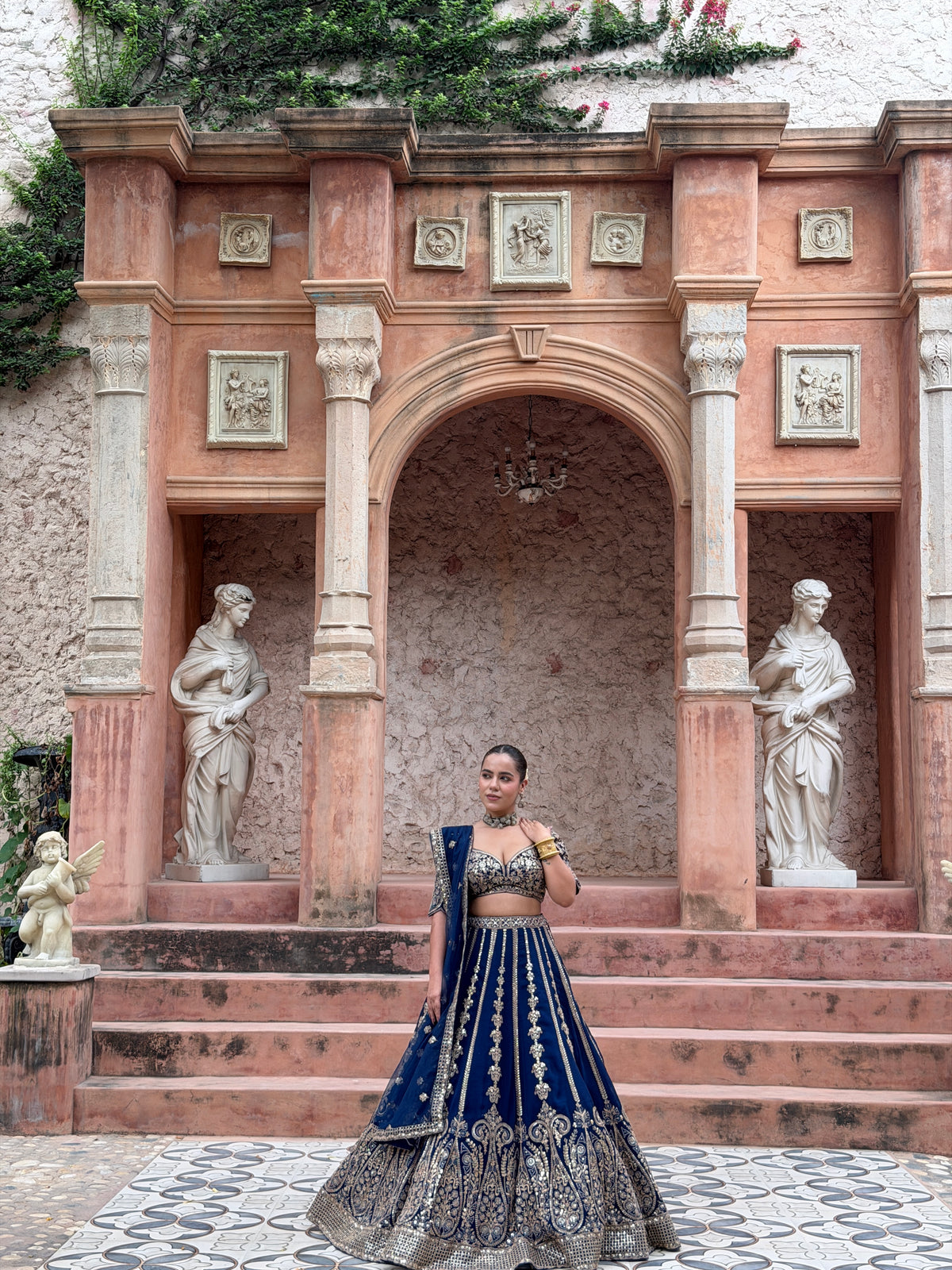 Georgette Lehenga with Dori & Sequin Work | Sizes Up to 46