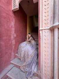 Shimmer Tissue Lehenga with Beads, Thread & Sequin Cutdana Work